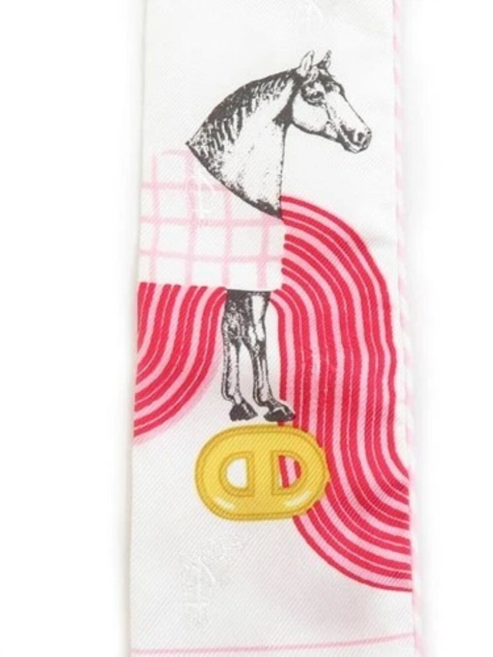 Auth HERMES Twilly Scarf White/Multicolor Silk - e60781g - Picture 5 of 7